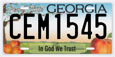 GA license plate CEM1545