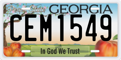 GA license plate CEM1549