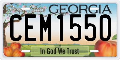GA license plate CEM1550