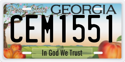 GA license plate CEM1551