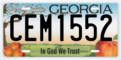 GA license plate CEM1552
