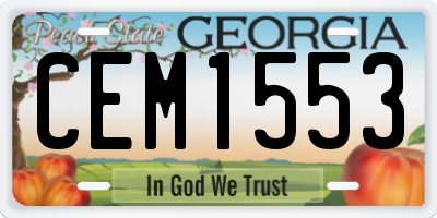 GA license plate CEM1553