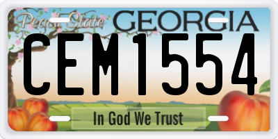 GA license plate CEM1554