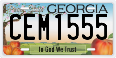 GA license plate CEM1555