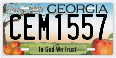 GA license plate CEM1557