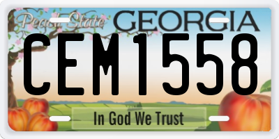 GA license plate CEM1558