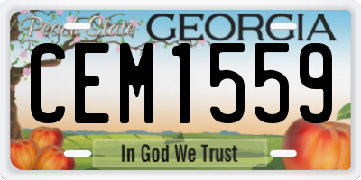 GA license plate CEM1559