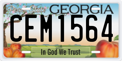 GA license plate CEM1564