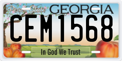 GA license plate CEM1568