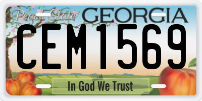 GA license plate CEM1569