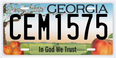 GA license plate CEM1575