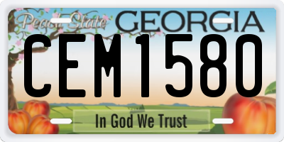 GA license plate CEM1580
