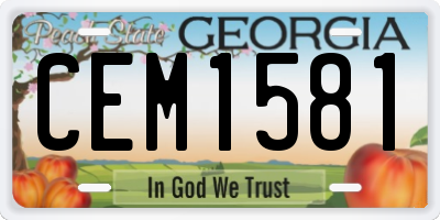 GA license plate CEM1581