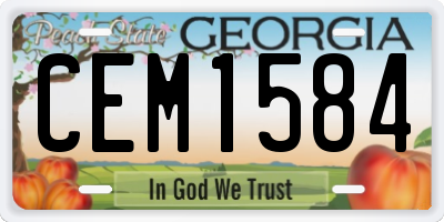 GA license plate CEM1584