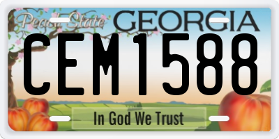 GA license plate CEM1588