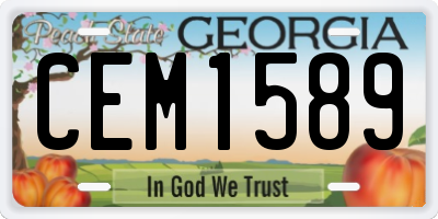 GA license plate CEM1589