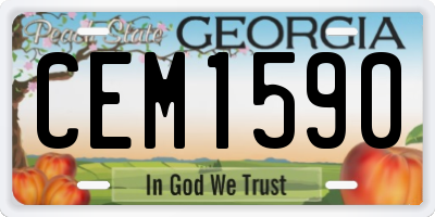 GA license plate CEM1590