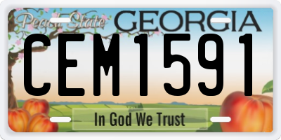 GA license plate CEM1591