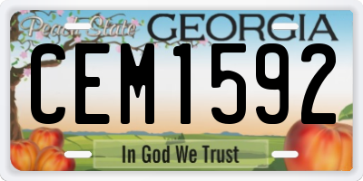 GA license plate CEM1592