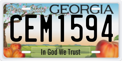 GA license plate CEM1594