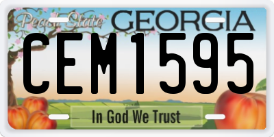 GA license plate CEM1595
