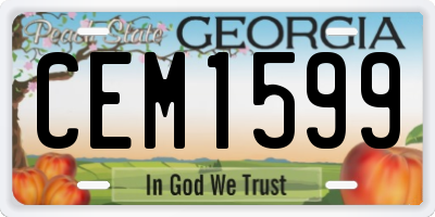 GA license plate CEM1599
