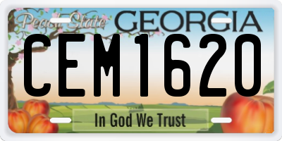 GA license plate CEM1620