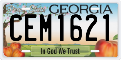 GA license plate CEM1621
