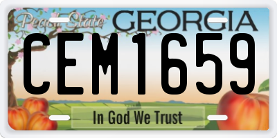 GA license plate CEM1659