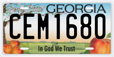 GA license plate CEM1680