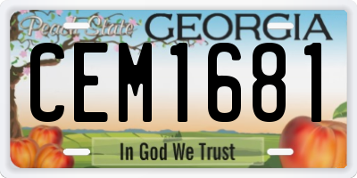 GA license plate CEM1681