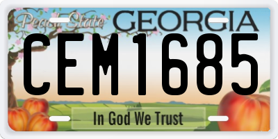 GA license plate CEM1685