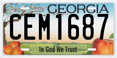 GA license plate CEM1687