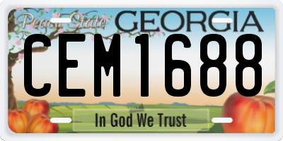 GA license plate CEM1688