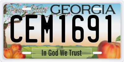 GA license plate CEM1691