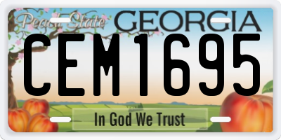 GA license plate CEM1695