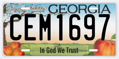 GA license plate CEM1697
