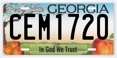 GA license plate CEM1720
