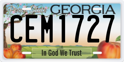 GA license plate CEM1727