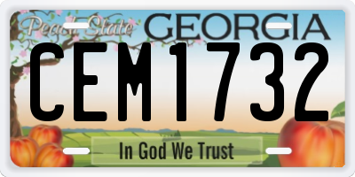 GA license plate CEM1732