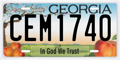 GA license plate CEM1740