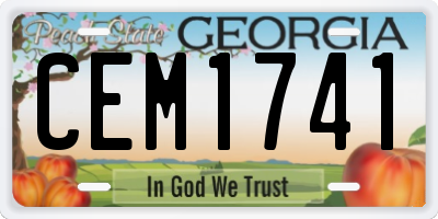 GA license plate CEM1741