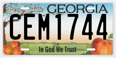 GA license plate CEM1744