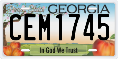 GA license plate CEM1745