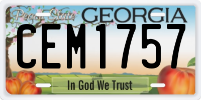 GA license plate CEM1757