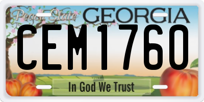 GA license plate CEM1760