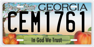 GA license plate CEM1761