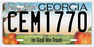 GA license plate CEM1770
