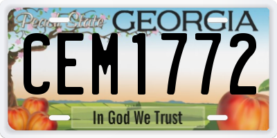 GA license plate CEM1772