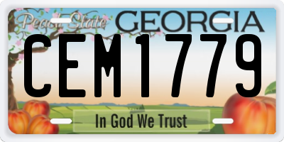 GA license plate CEM1779